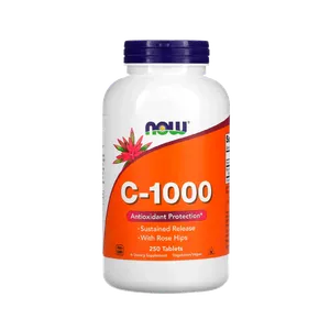Vitamina C Now Foods 1000mg 250 Cápsulas Vegetales